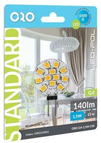 LED žiarovka G4 ORO 1,5W Farba: Studená biela 6500K