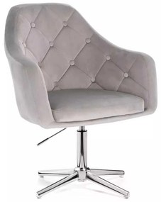 LuxuryForm DESIGN Kreslo ANDORA VELUR na striebornom kríži - svetlosivé