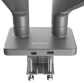 Kovový držiak na dva monitory JAKE, sivý