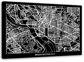 Obraz na plátně Washington DC Mapa města - 120x80 cm
