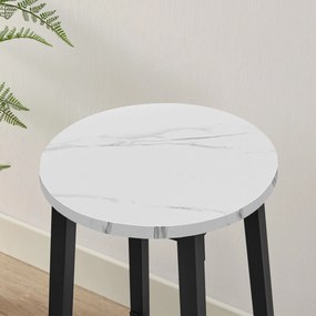 Dekorstudio Barová stolička - biely mramor a čierne nohy
