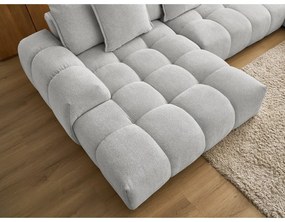 Svetlosivá ženilková rozkladacia/s úložným priestorom rohová pohovka (pravý roh/do tvaru "U") Everest – Bobochic Paris