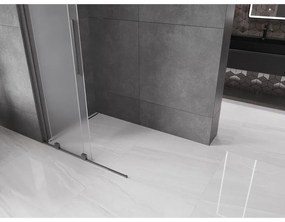 Mexen Velar, sprchová zástena s posuvnými dverami Walk-in 90 x 200 cm, 8mm sklo námraza, grafit brúsený, 871-090-000-33-66