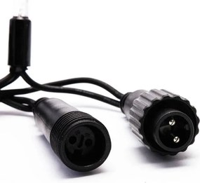 DECOLED Svetelná reťaz Easy Fix LED 20 m vonkajšia, teplá biela, 120 diód, čierny kábel IP67, 2×10 m, predĺženie