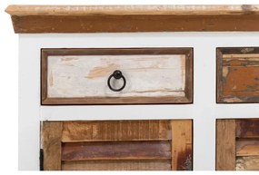 furniture-nabytek.cz - Masívna 2-dverová komoda Perth z recyklovaného tvrdého dreva, lakovaná, biela/barevná – 90×42×95 cm