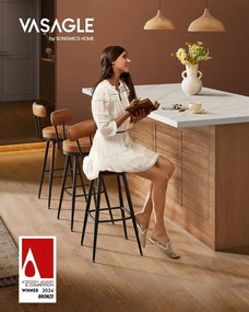 VASAGLE EKHO Collection - Sada 2 barových stoličiek s otočným operadlom LBC889 Farba: čierna