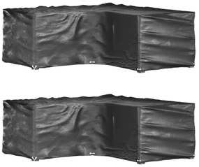 vidaXL Kryty na záhradný nábytok v tvare L 2ks 12 očiek 185x185x70 cm-