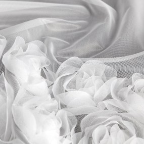 ZÁCLONA NA KRÚŽKOCH EVA MINGE ROSES3 350X250 CM BIELA
