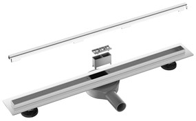 CERANO Cerano, Lineárny odtokový žľab Slim 70 cm s otočným sifónom o 360°, chrómová, CER-CER-414851