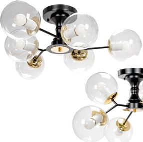 Toolight Toolight, stropné svietidlo 6xE27 APP1134-6C, čierna-zlatá, OSW-40107