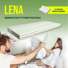 MPO LENA sendvičový tvrdý matrac s kokosom 120x200 cm Prací poťah Medico