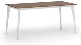 Rokovací kancelársky stôl PRIMO OMEGA, 160x80 cm, biela podnož, orech