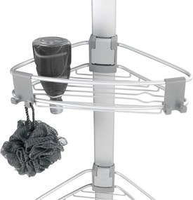 Teleskopická hliníková kúpeľňová polička v matne striebornej farbe Purio – Wenko