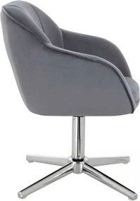 LuxuryForm DESIGN Stolička AVOLA VELUR na striebornom kríži - tmavo šedá