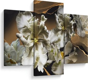 Obraz - Kvety orchideí na mramorovom pozadí (90x60 cm)