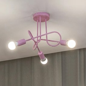 Prisadený luster OXFORD 3xE27/15W/230V ružová