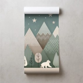 Tapeta detská horská krajina s medveďom