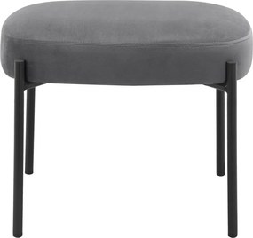 Sivé zamatové kreslo s podnožkou Jerry – Støraa