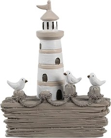Dekorácia maják s čajkami - 10*4*12 cm