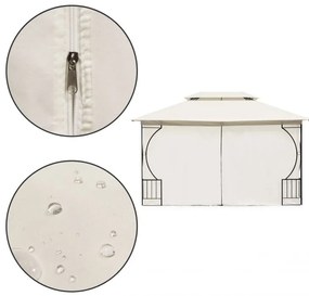 Záhradný pavilónový stan 3x3m - béžový - plné steny