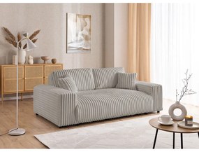 Svetlosivá menčestrová pohovka 213 cm Justin – Ropez