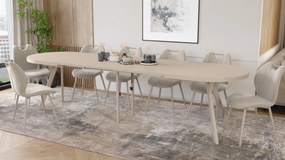 Mazzoni EXPANSO Kašmír / kašmírové nohy - OVÁLNY ROZKLADACÍ STÔL 160-360 cm PRE 16-18 OSÔB
