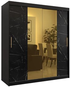 Skriňa Platinum T1 180 čierna marmur/čierna