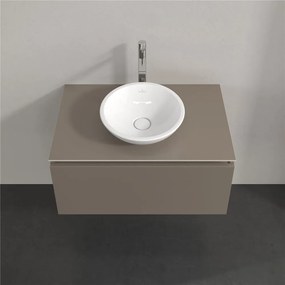 VILLEROY &amp; BOCH Legato závesná skrinka pod umývadlo na dosku (umývadlo v strede), 1 zásuvka, 800 x 500 x 380 mm, Truffle Grey, B56900VG