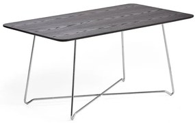 Kaviarenský stôl IRIS, 1100x600 mm, chróm, čierny dub