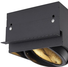 Zápustený reflektor čierny GU10 AR111 bez rámu - Oneon Honey