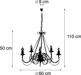 Inteligentný luster biely 5-žiarovkový vrátane Wifi B35 - Giuseppe
