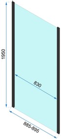 Rea Rapid Slide, sprchovací kút s posuvnými dverami 120(dvere) x 80(stena), 6mm číre sklo, zlatý matný profil, KPL-K5649
