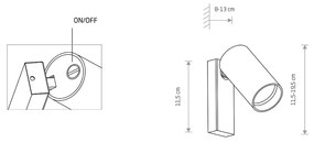 NOWODVORSKI Nástenné bodové čítacie LED svetlo k posteli MONO, 1xGU10, 10W, biele, zlaté