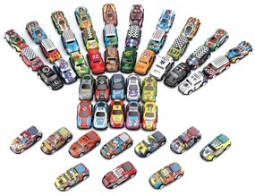 LEAN TOYS Sada farebných vozidiel s pohonom - 25 kusov