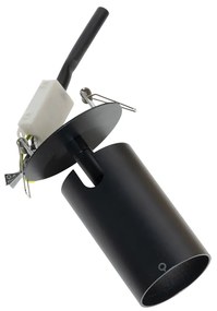 Sada 6 moderných zapustených bodových svetiel čierna GU10 50mm - Chels