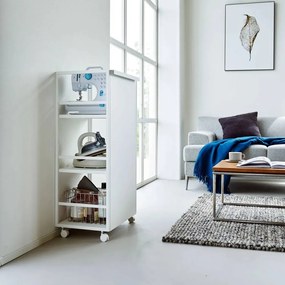 Biely kovový pojazdný regál 42x84,5x32 cm Tower – YAMAZAKI