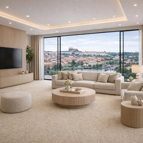 Lano, Metrážny koberec Aura 440, na mieru, šíře 4m,5m, béžová, ab (mriežka), chodba / predsieň