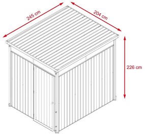 Záhradný domček so svetlíkmi Avenberg MAGNUS 2.5 x 2.0 m - Premium