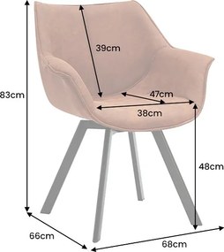 Dizajnová otočná stolička Kiara antická hnedá