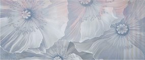 Obraz - Modré kvety na stene (120x50 cm)