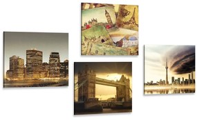 Set obrazov tajuplné mestá Varianta: 4x 40x40