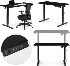 Elektrický nastaviteľný stôl 120 x 60 cm, nastaviteľná výška 72-117 cm, biely