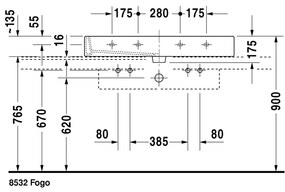 Duravit Vero - Umývadlo 1000x470 mm, s prepadom, biela 0454100026