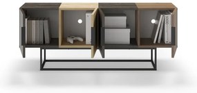 TV stolík v dekore duba v hnedo-prírodnej farbe 140x55 cm Titan – Marckeric