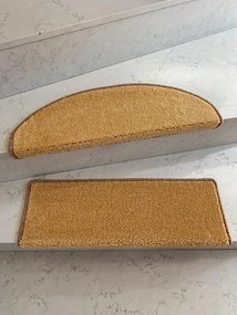 Vopi DOPREDAJ: 24x65 půlkruh cm Nášlapy na schody Eton Exklusive žlutý půlkruh, samolepící - 24x65 polkruh (rozmer vrátane ohybu)