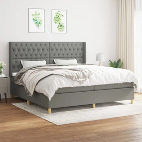 Boxspring posteľ s matracom tmavosivá 200x200 cm látka 3132258