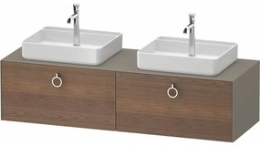 DURAVIT White Tulip závesná skrinka pod dve umývadlá na dosku, 2 zásuvky, 1600 x 550 x 408 mm, americký orech masív/kameňovo šedá matná, WT4891B77920000