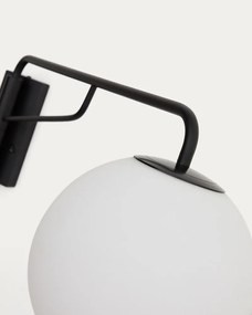 Biele/čierne nástenné svietidlo ø 20 cm Eilo – Kave Home