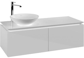 VILLEROY &amp; BOCH Legato závesná skrinka pod umývadlo na dosku (umývadlo vľavo), 2 zásuvky, 1200 x 500 x 380 mm, Glossy White, B57900DH