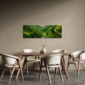 Obraz - Ryžové terasy Mu Cang Chai (s hodinami) (90x30 cm)